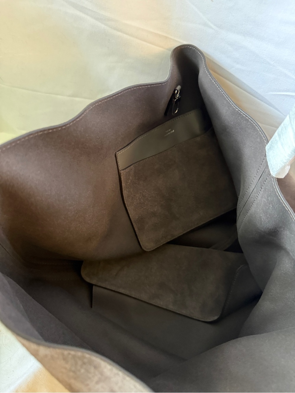 Toteme Suede Tote in Granite - Picture 8 of 9